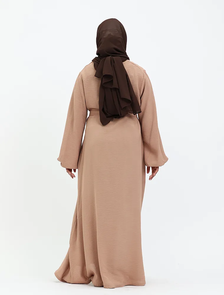 Rose Gold Linen Feel Essential Girls Abaya